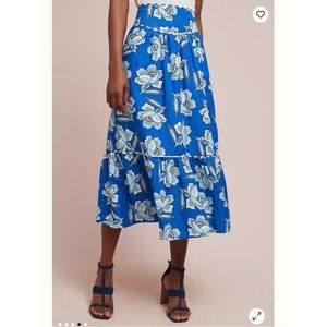 Anthropologie Maeve Alyssa Midi Skirt Paisley Print